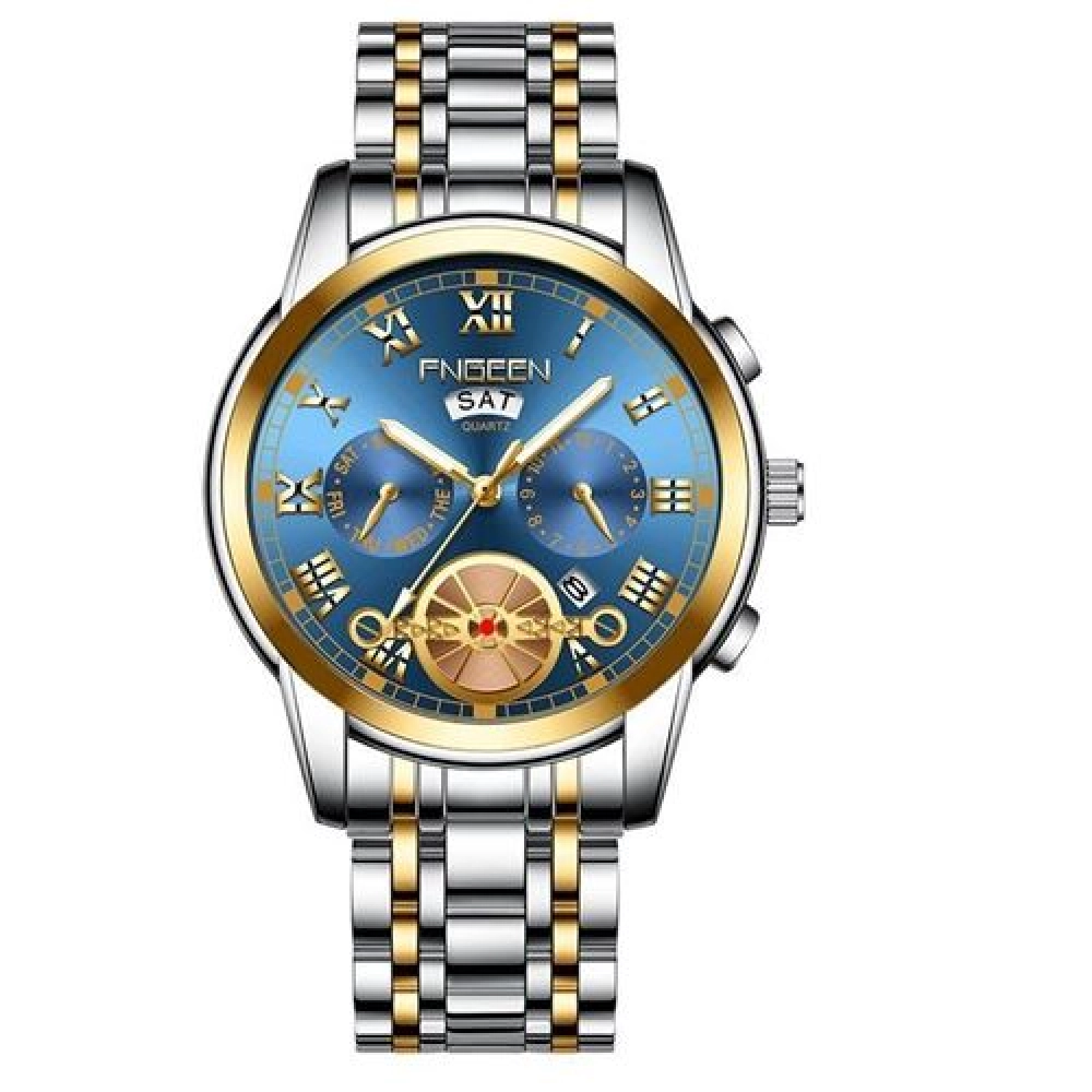 Fngeen (4002 SL) Luxury Men's Watches Full Steel Sport Quartz Business Waterproof Casual Watch