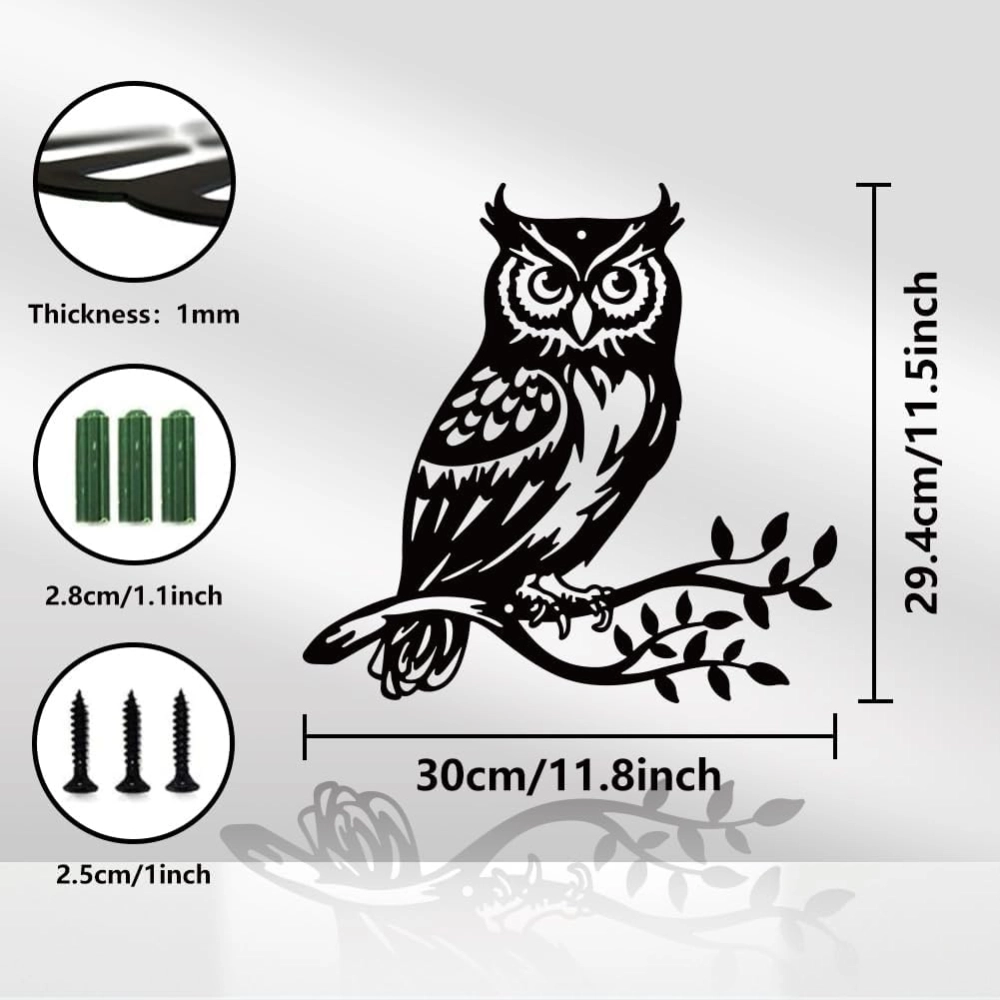 SOLFA Owl Metal Wall Art Decor