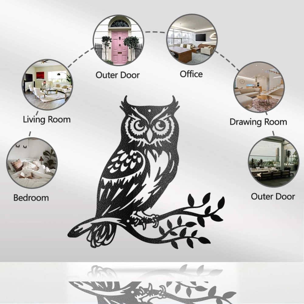 SOLFA Owl Metal Wall Art Decor