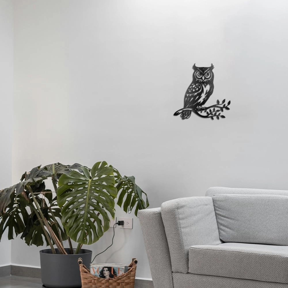 SOLFA Owl Metal Wall Art Decor
