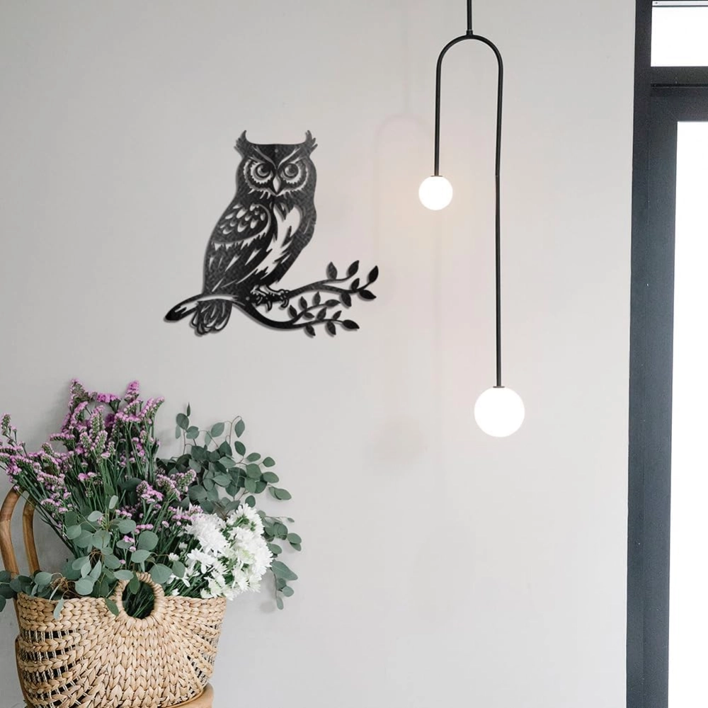 SOLFA Owl Metal Wall Art Decor