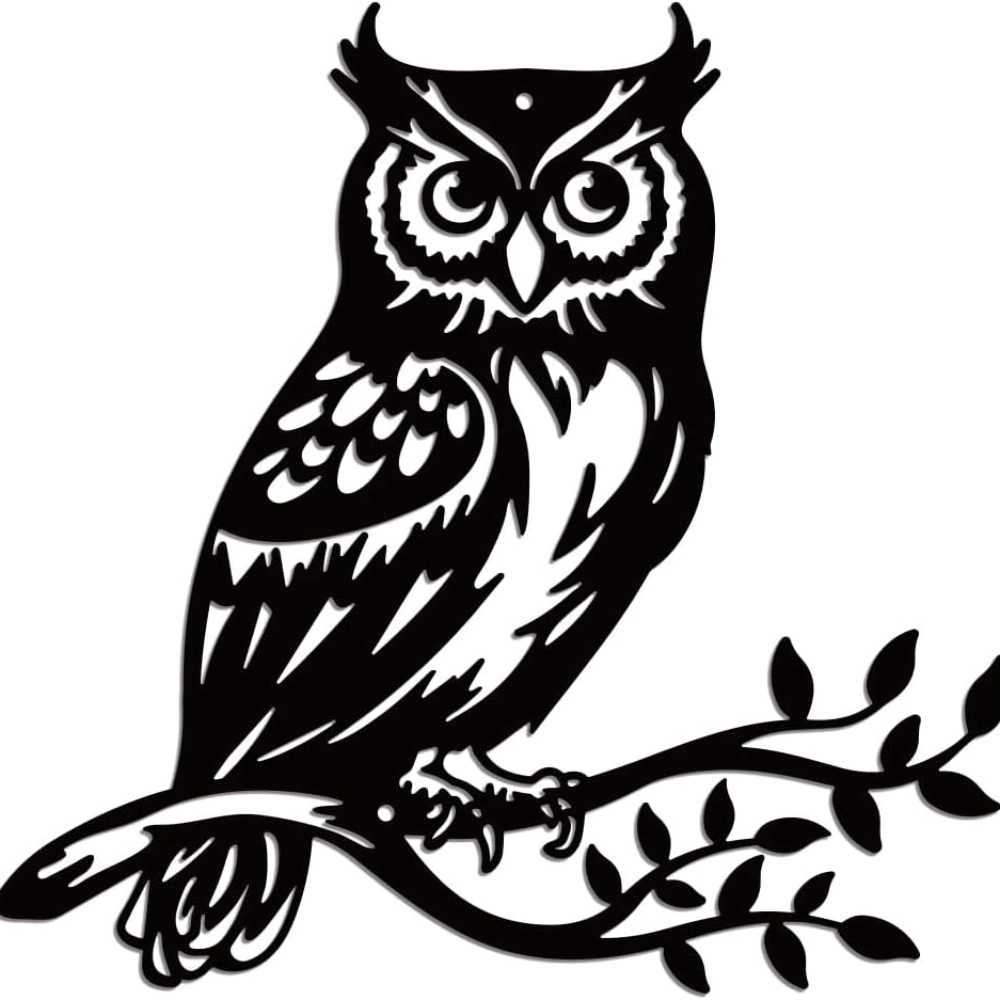 SOLFA Owl Metal Wall Art Decor