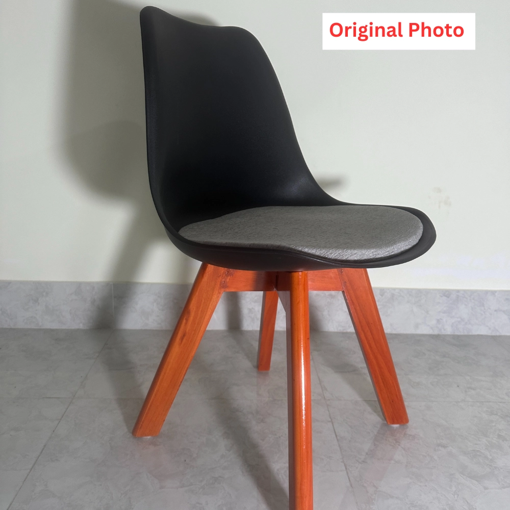 Solfa Tulip Chair  (Black)