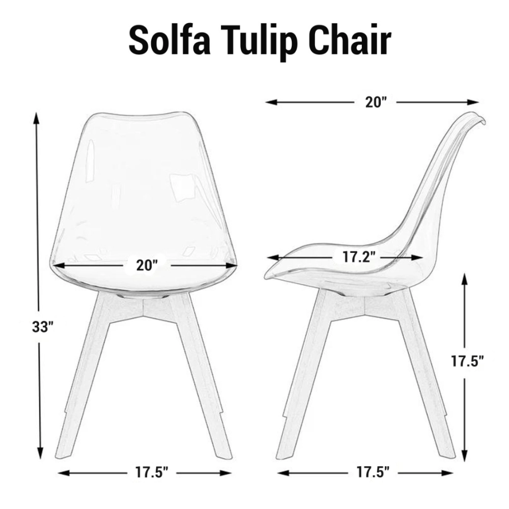 Solfa Tulip Chair  (Black)