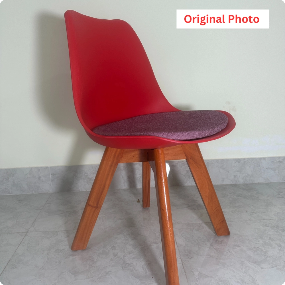 Solfa Tulip Chair  (Red)