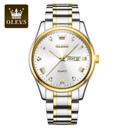 Olevs Calender Quartz Water Resistant Men's Watch 5563 (White Dial)